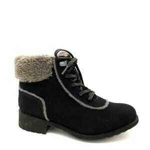 NEW UGG Bodie Fur Lace Up Boots Womens 10 Cozy Waterproof Outdoors Suede